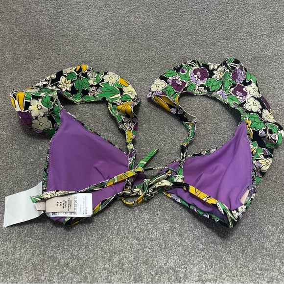 NWT H&M Multicolor Floral Bikini Top size 8 - Picture 2 of 3